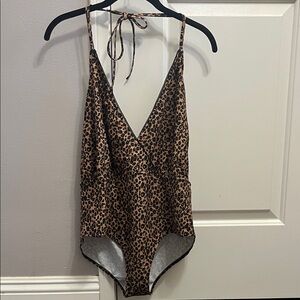 Leopard Print One-Piece Swimsuit